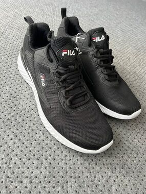 Fila Black Mesh Sneakers with White Soles